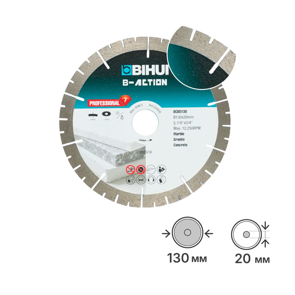 Диск алмазный BIHUI,130х1,8х20мм, арт.DCBS130