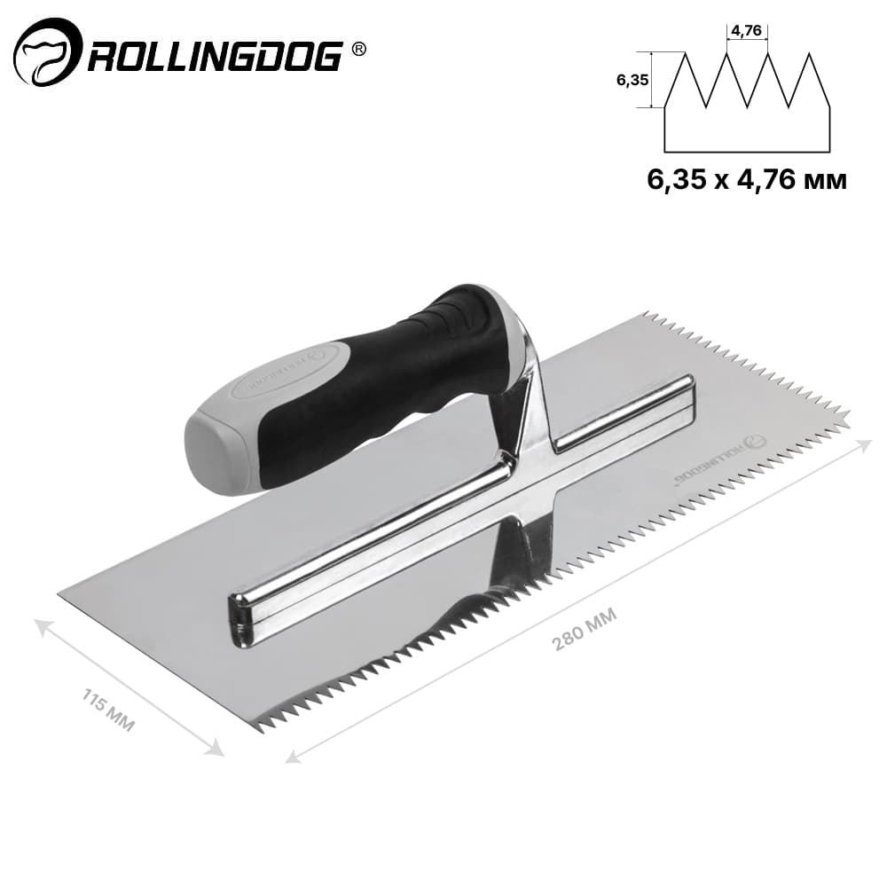 Гребенка Rollingdog 280*115мм, зуб треугольник, серия Professional, арт.50147