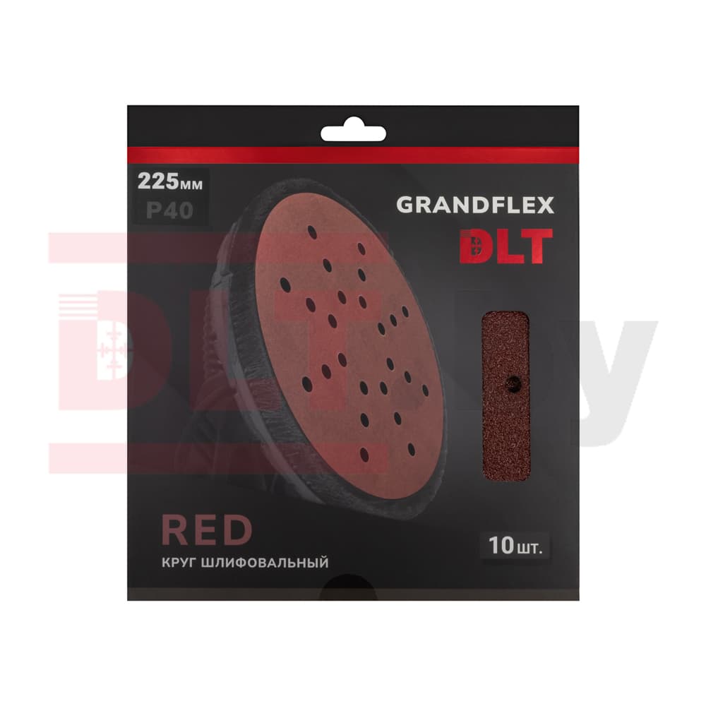 Круг шлифовальный DLT GrandFlex RED, P40, 225мм, 10шт, (на бумаге, оксид алюминия), арт.4504 - фото 3