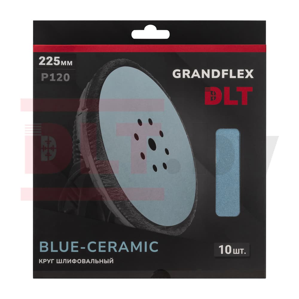 Круг шлифовальный DLT GrandFlex BLUE-CERAMIC, P120, 225мм, 10шт, (на бумаге, керамика и оксид алюминия), арт.3000 - фото 3