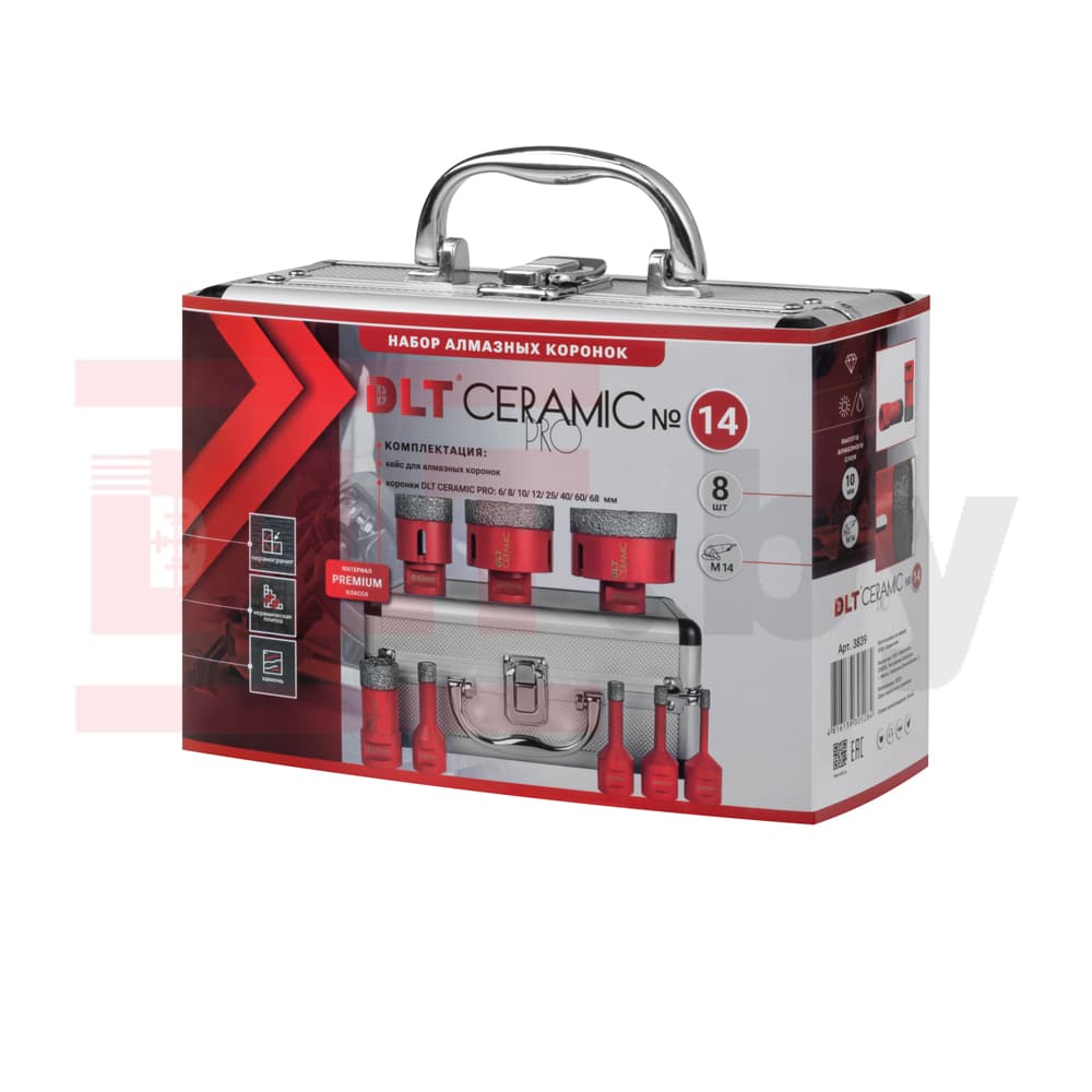 Набор алмазных коронок DLT Ceramic PRO №14, арт. 3839 - фото 2