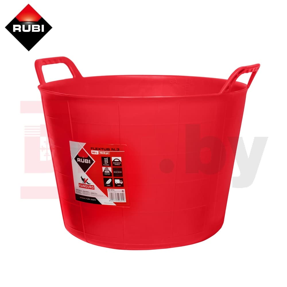 Ведро строительное гибкое RUBI (красное), 40л, арт.88726