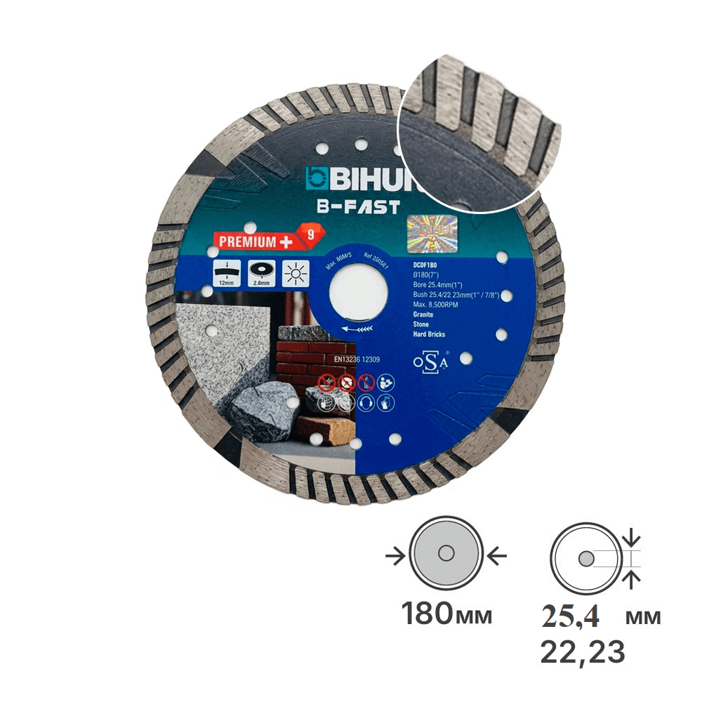 Алмазный диск BIHUI B-Fast, 180х2,26мм, арт.DCDF180