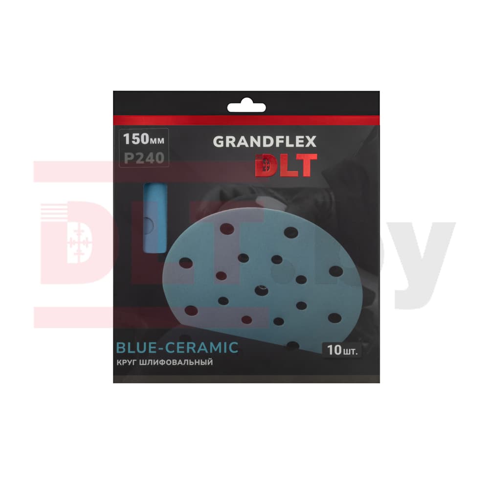 Круг шлифовальный DLT GrandFlex BLUE-CERAMIC, P240, 150мм, 10шт, (на бумаге, керамика и оксид алюминия), арт.3031 - фото 3