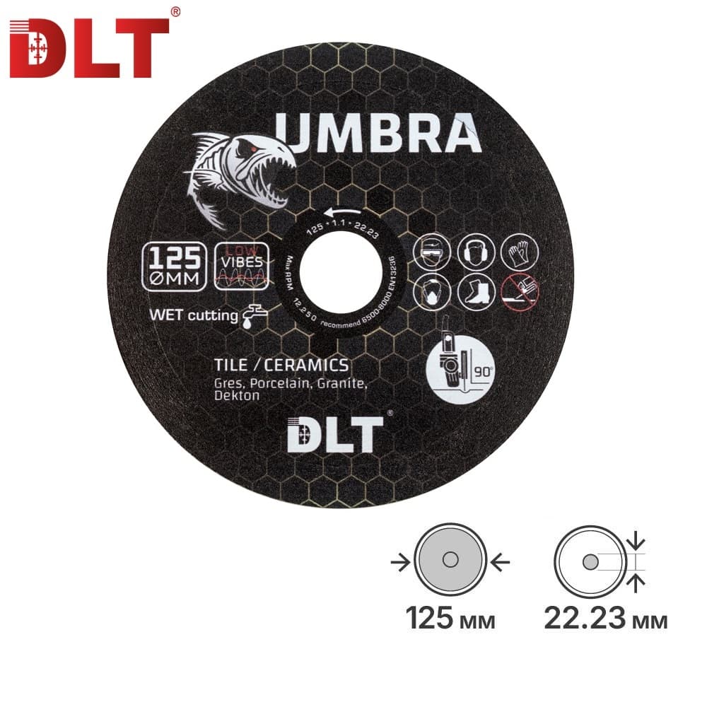 Алмазный диск DLT Umbra (ЗАВОДСКОЙ РЕЗ), 125x1,1мм из черной смолы, арт.5227