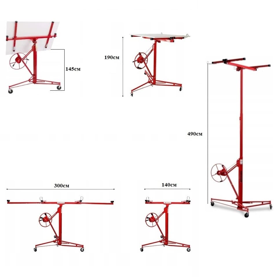 Подъемник для гипсокартонных листов DLT Panel Lifter 490 (подъемник ГКЛ) до 4.7 м., арт.4900 - фото 2