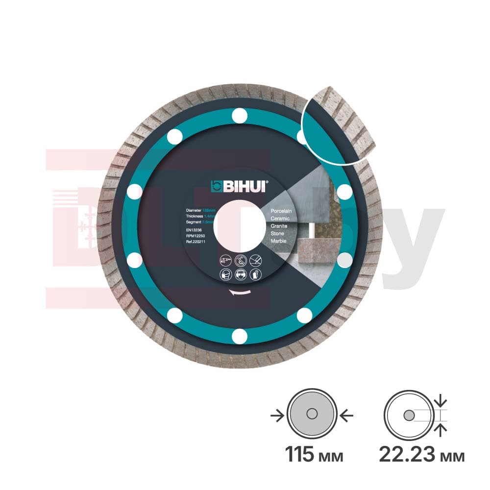 Алмазный диск BIHUI THIN TURBO, 115х1,4мм, арт.DCBT115
