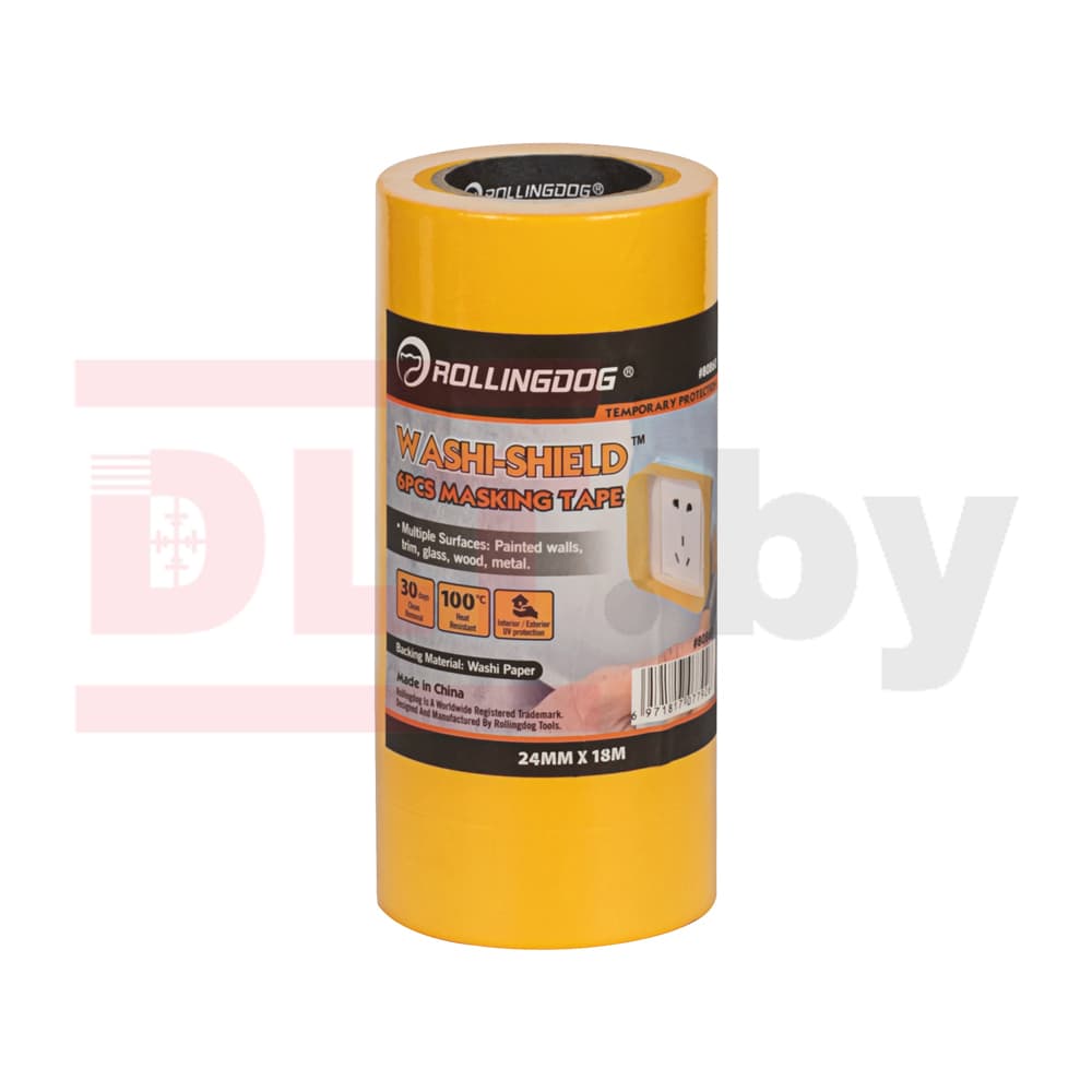 Малярная лента Rollingdog WASHI-SHIELD 24мм x 18м (набор 6шт.), арт.80860 - фото 3