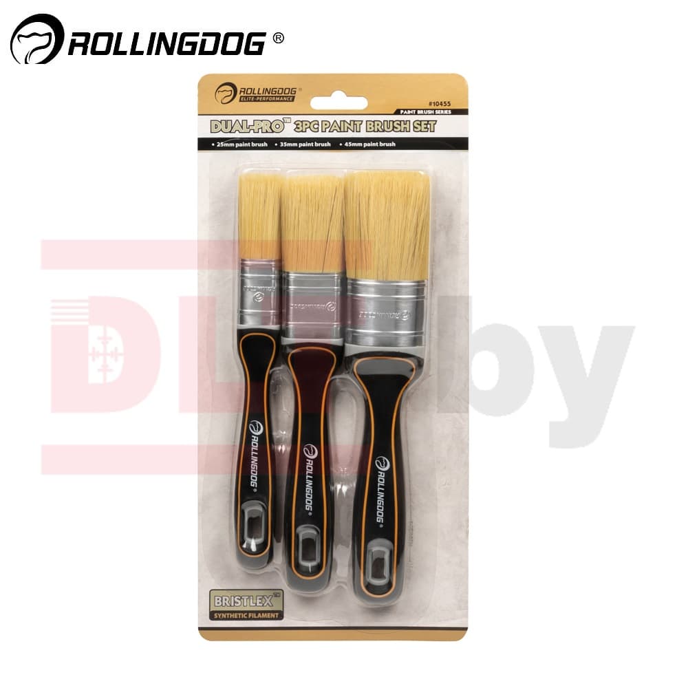 Набор кистей Rollingdog DUAL-PRO 25/35/45мм, синтетика, серия Elite, арт.10455