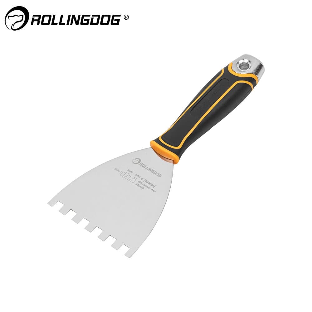 Шпатель зубчатый Rollingdog  Greyhound 100мм, зуб 8мм, арт.50643