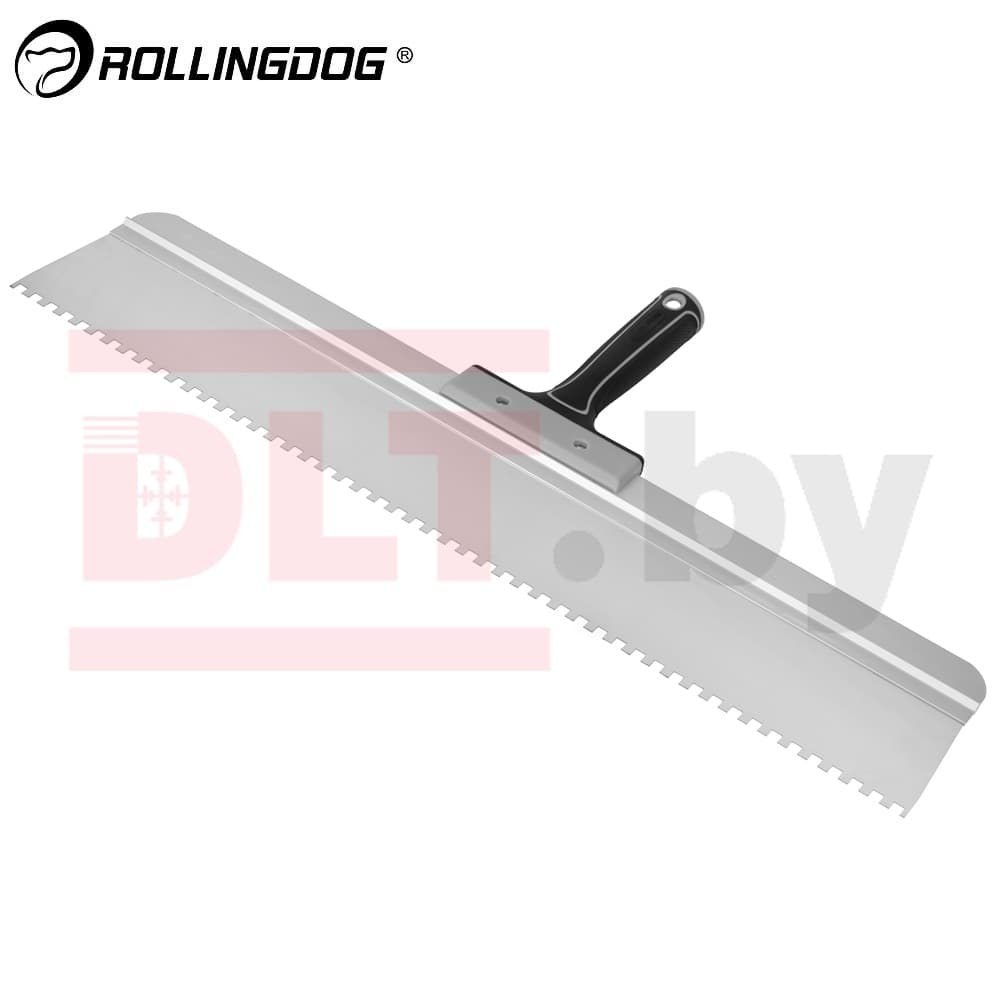 Шпатель зубчатый Rollingdog 600мм, прямое лезвие, зуб 6мм, конус, серия Elite, арт.50564