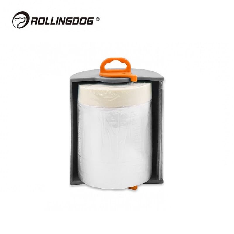 Укрывное полотно на малярной ленте с диспенсером Rollingdog 8мкм, 55см*30м, арт.80048