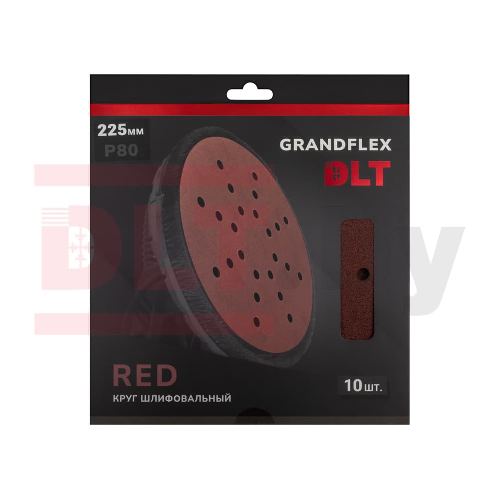 Круг шлифовальный DLT GrandFlex RED, P80, 225мм, 10шт, (на бумаге, оксид алюминия), арт.4506 - фото 3