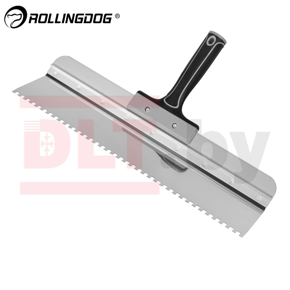Шпатель зубчатый Rollingdog 450мм, загнутое лезвие, зуб 6мм, конус, серия Elite, арт.50561