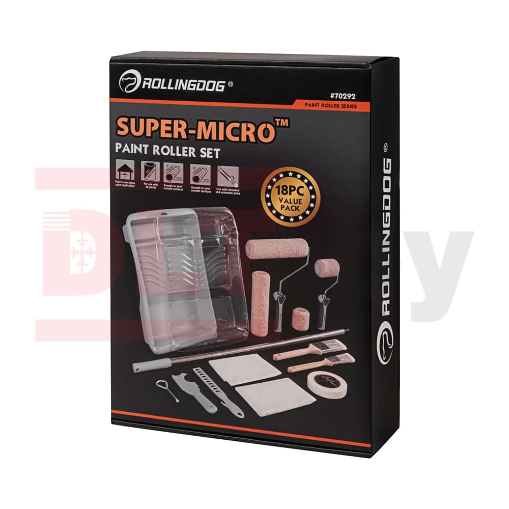 Набор малярный Rollingdog SUPER-MICRO (18 предметов) резьба, серия Professional, арт.70292 - фото 3