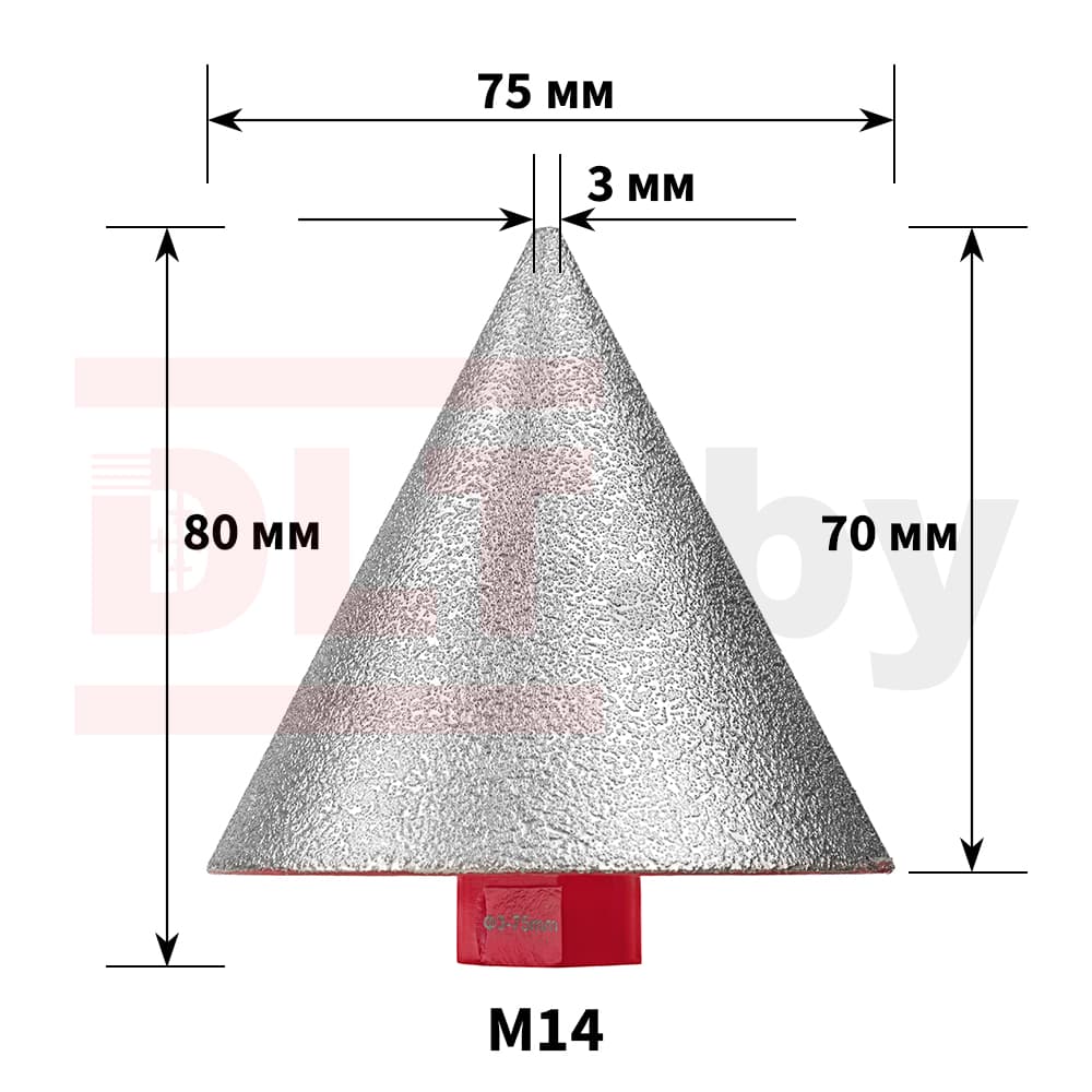 Алмазная конусная фреза DLT CERAMIC CONE PRO, 3-75мм, арт.0514 - фото 2