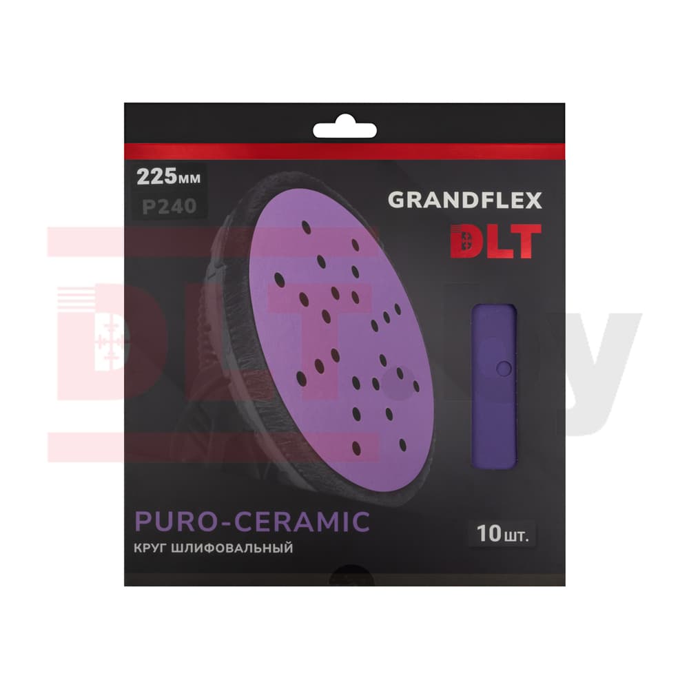 Круг шлифовальный DLT GrandFlex PURO-CERAMIC, P240, 225мм, 10шт, (на бумаге, керамика точной формы), арт.3006 - фото 2
