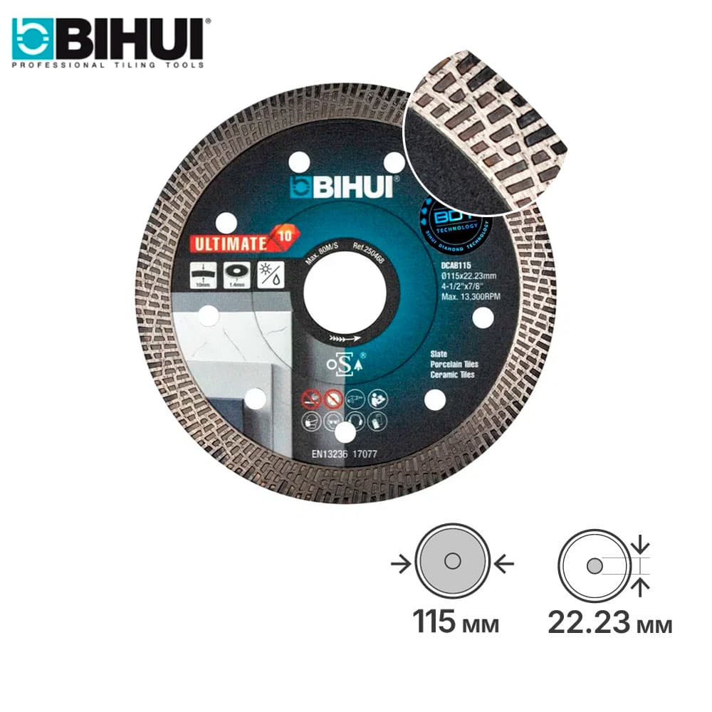 Алмазный диск BIHUI Ultimate, 115х1,4мм, арт.DCAB115