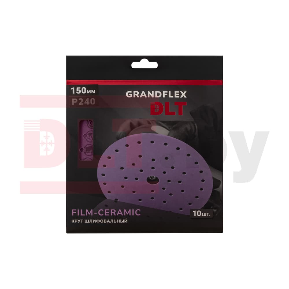 Круг шлифовальный DLT GrandFlex FILM-CERAMIC, P240, 150мм, 10шт, (на плёнке, керамика точной формы), арт.3026 - фото 3