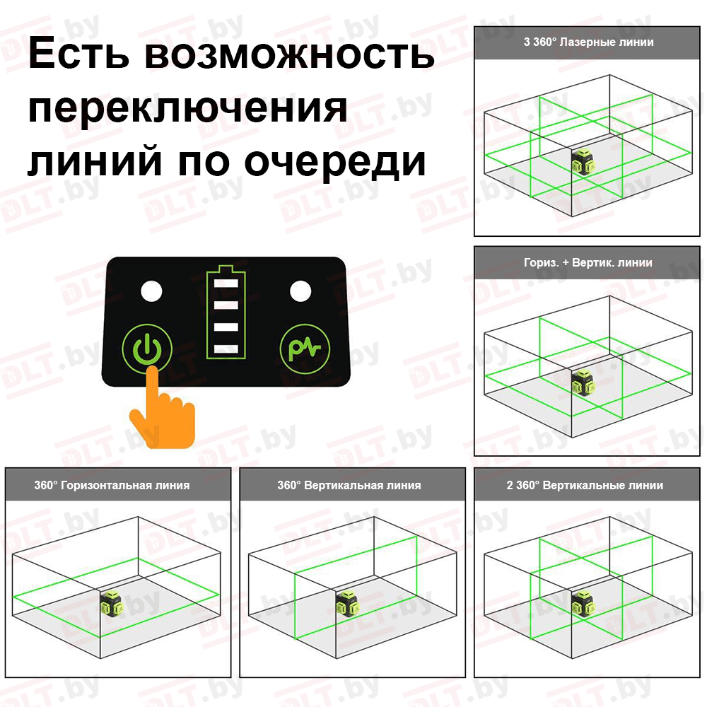 Лазерный уровень (нивелир) Huepar B03CG, арт.0337 - фото 12