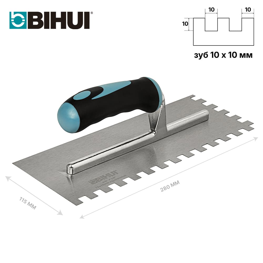 Гребенка из пружинной стали BIHUI 280*115мм, зуб 10мм, арт.PTCB10