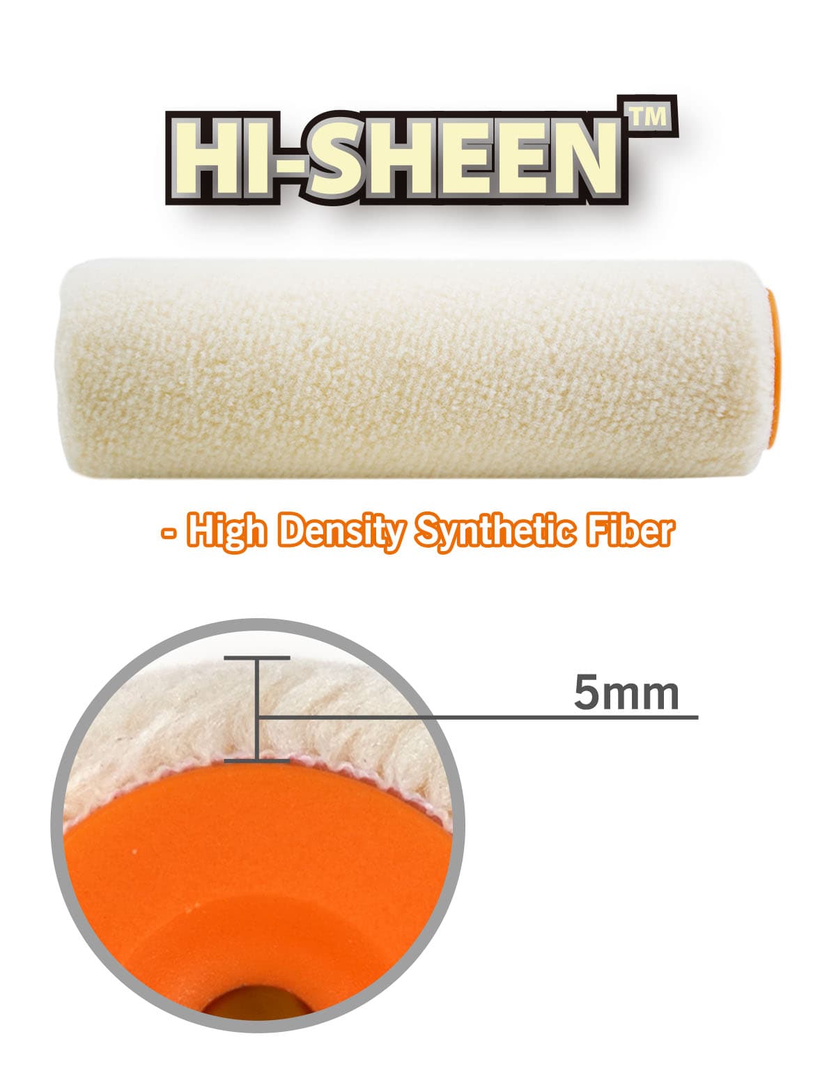 Валик с бюгелем Rollingdog HI-SHEEN 100мм, ворс 5мм, велюр, арт.60247 - фото 4
