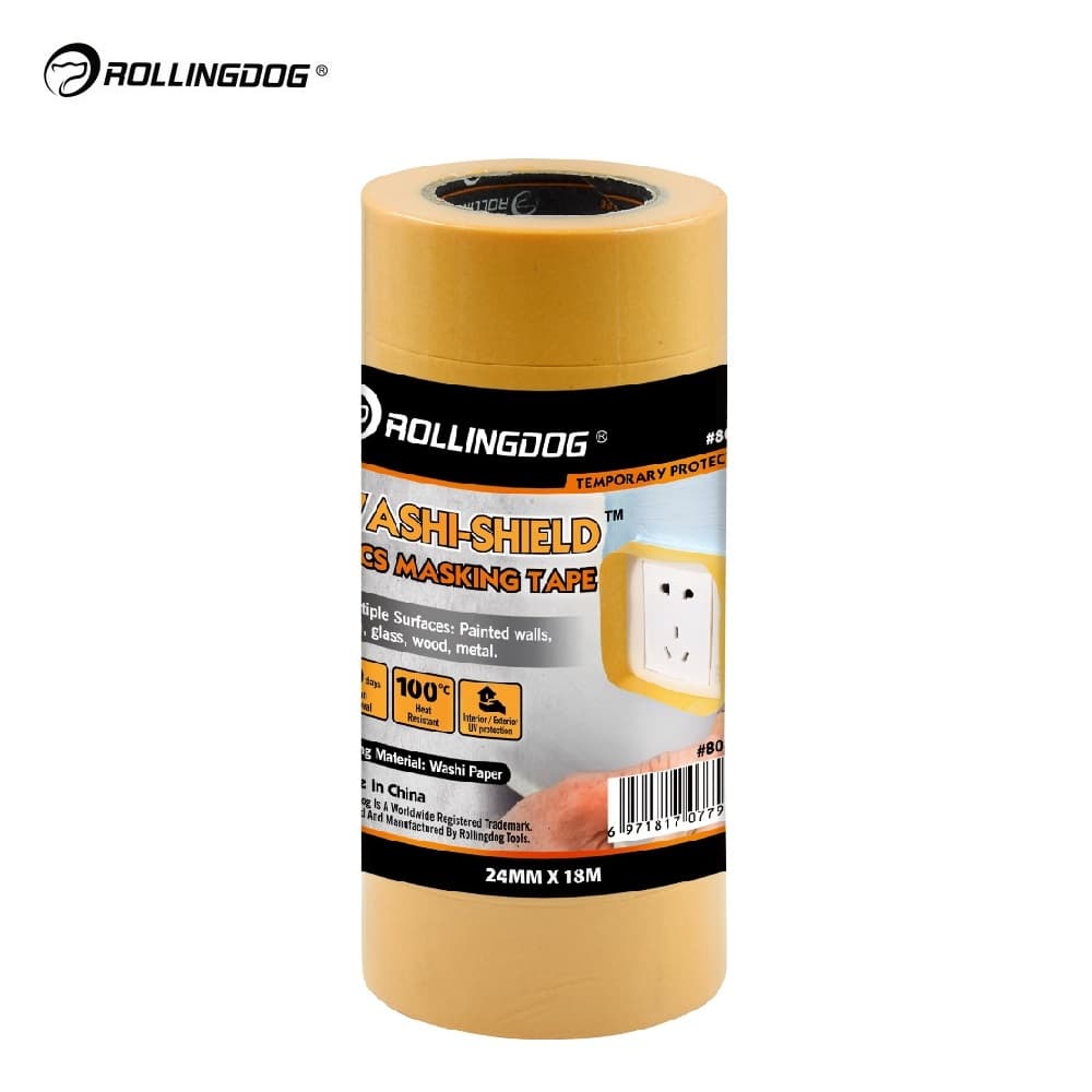 Малярная лента Rollingdog WASHI-SHIELD 24мм x 18м (набор 6шт.), арт.80860 - фото 4