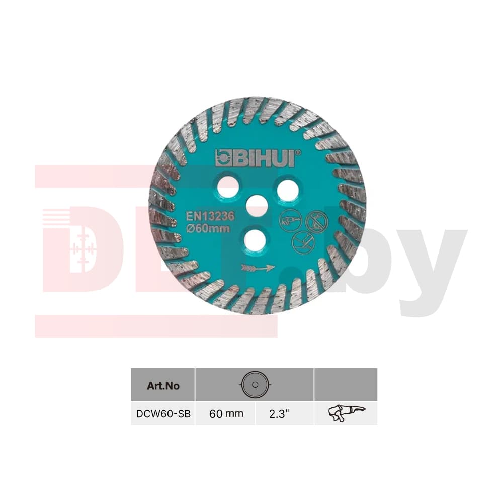 Диск алмазный BIHUI MINI THIN TURBO 60мм (сменная часть), арт.DCW60-SB - фото 2