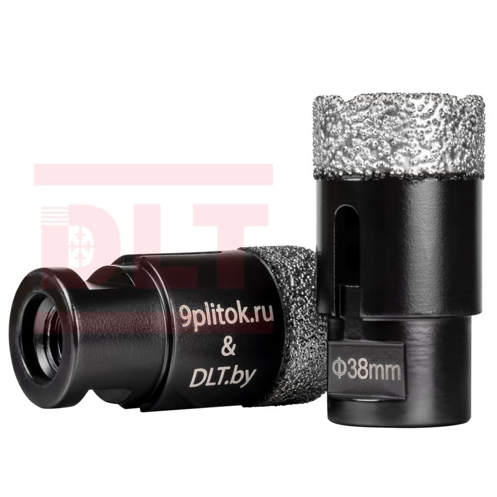 Коронка алмазная DLT&amp;amp;9plitok, ПРЕМИУМ класс, вакуумная пайка, 38мм, арт.0487