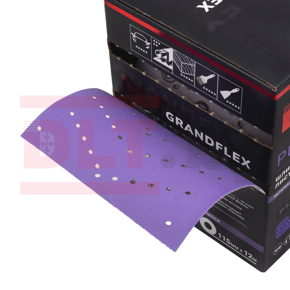 Шлифовальный лист в рулоне DLT GrandFlex PURO-ROLL, P80, 115мм*12м, (керамика точной формы), арт.3646 - фото 3
