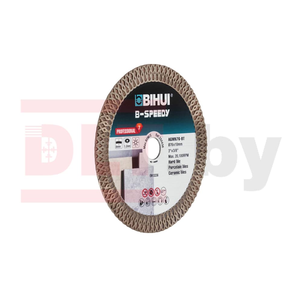 Алмазный диск BIHUI Mini Mesh, 76х1,2х10 мм, арт.AGMN76-BT - фото 4