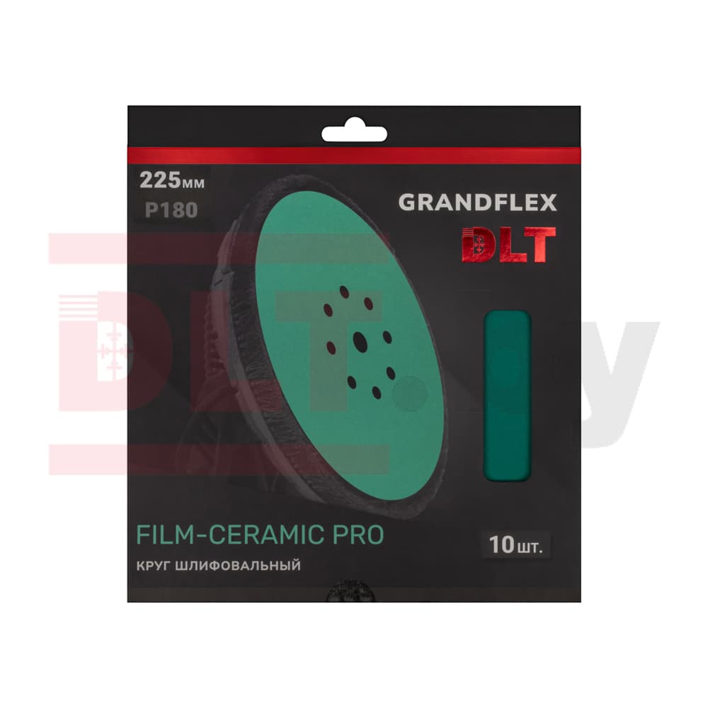 Круг шлифовальный DLT GrandFlex FILM-CERAMIC PRO, P180, 225мм, 10шт, (на плёнке, керамика и оксид алюминия), арт.3487 - фото 3
