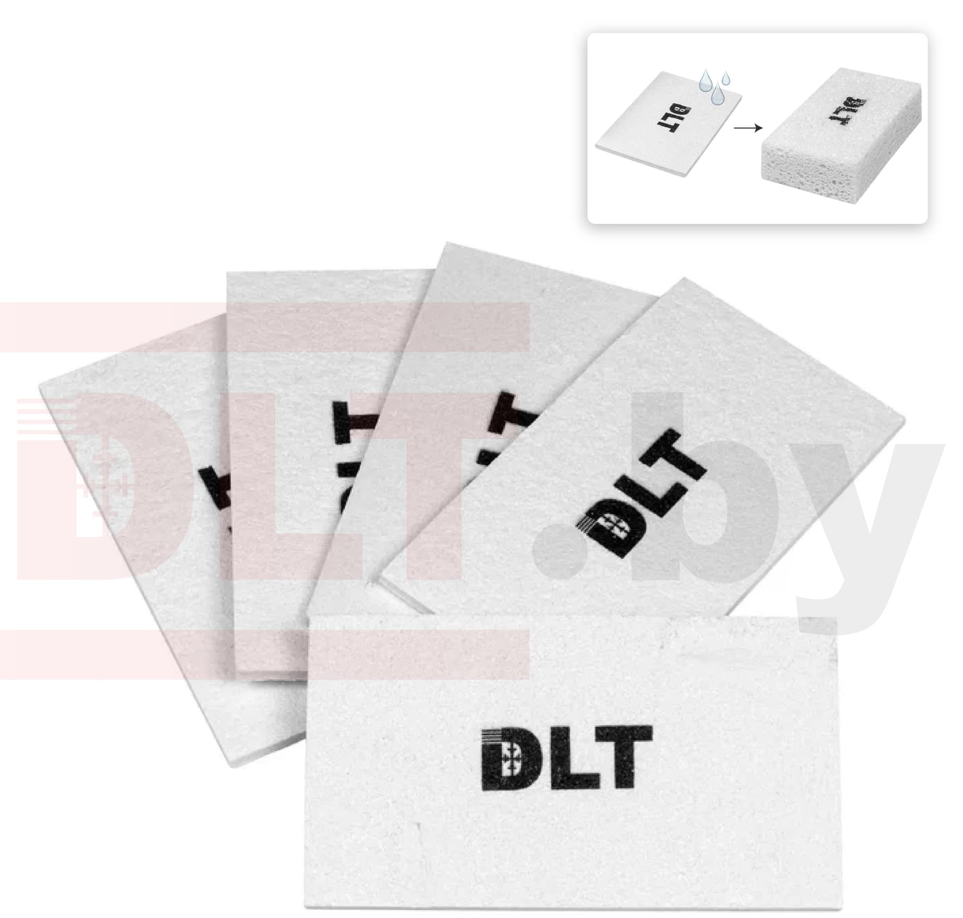 Набор целлюлозных губок для затирки DLT, 5 штук, белые, арт.3743