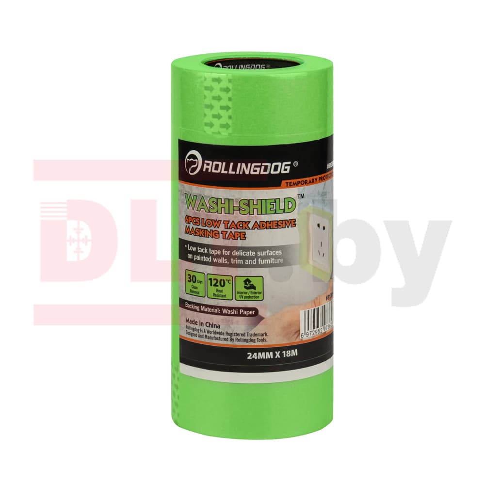 Малярная лента Rollingdog WASHI-SHIELD 24ммх18м (набор 6шт.), арт.81389 - фото 2