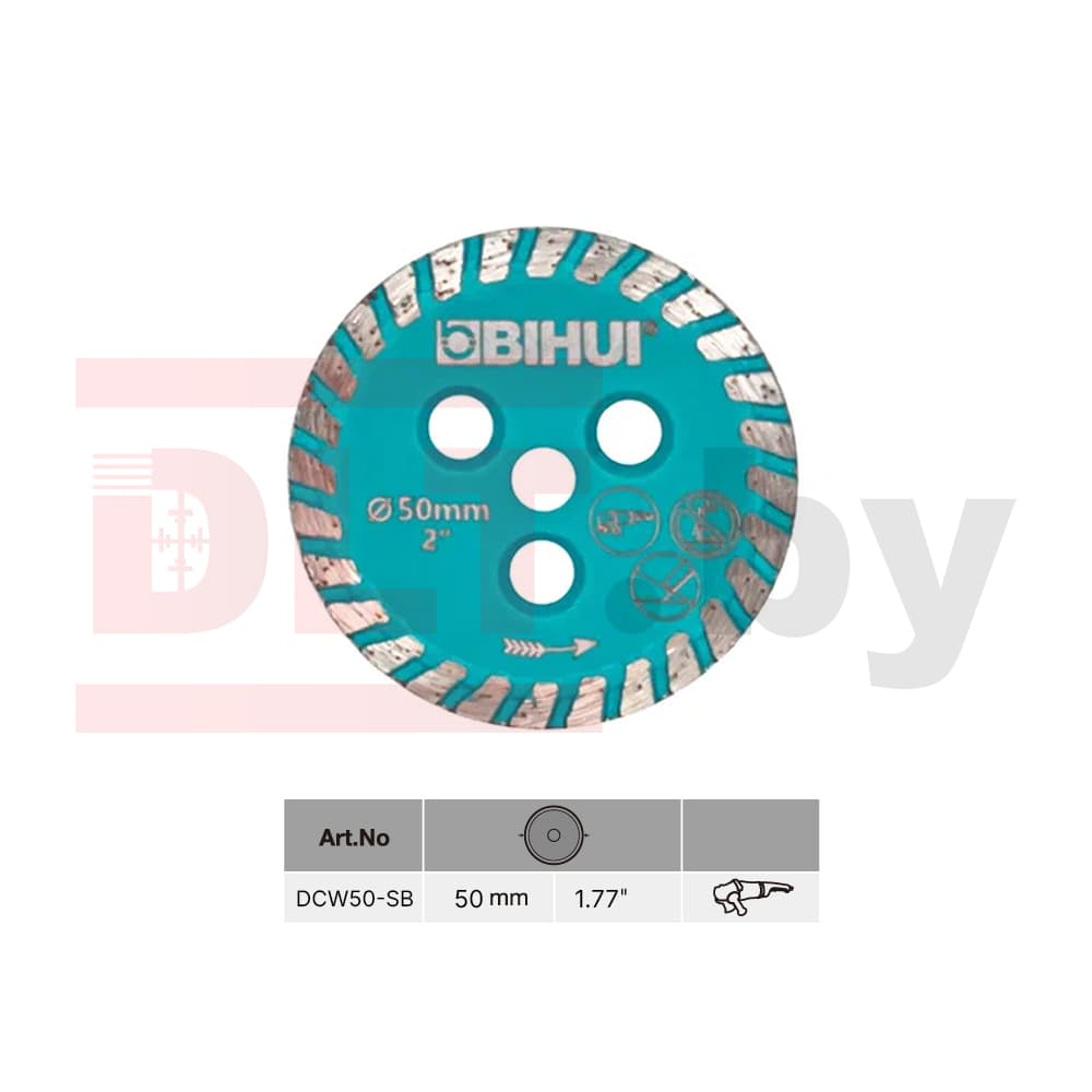 Диск алмазный BIHUI MINI THIN TURBO 50мм (сменная часть), арт.DCW50-SB - фото 2