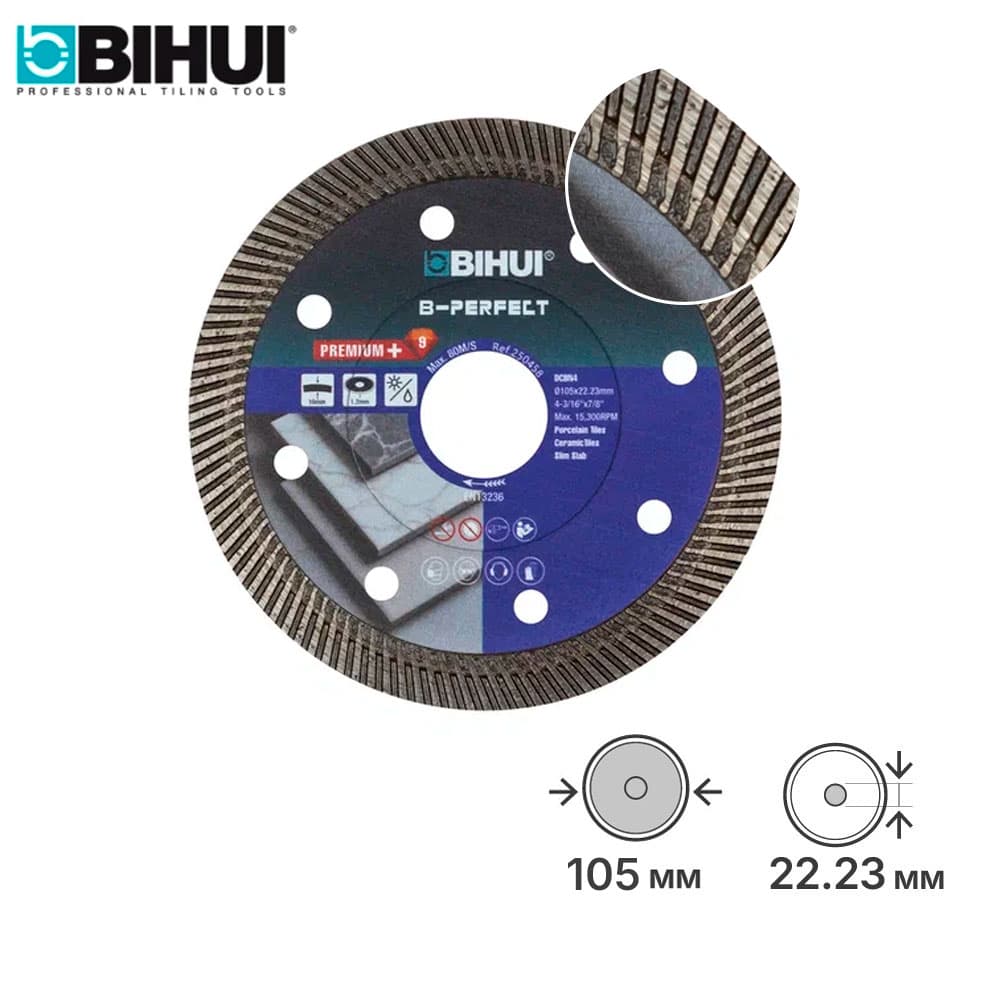 Диск алмазный BIHUI SUPER THIN TURBO, 105х1,1мм, арт.DCBN4