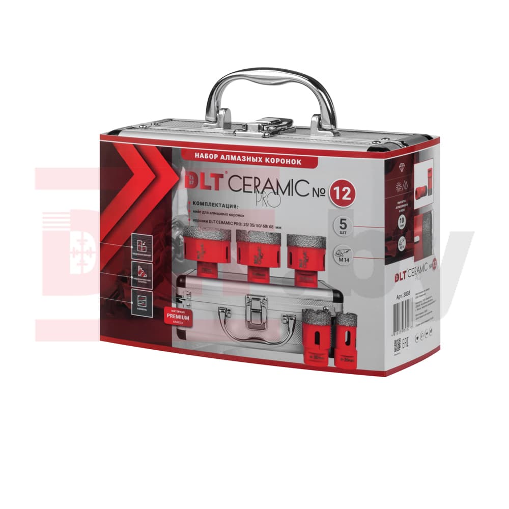Набор алмазных коронок DLT Ceramic PRO №12, арт. 3838 - фото 3
