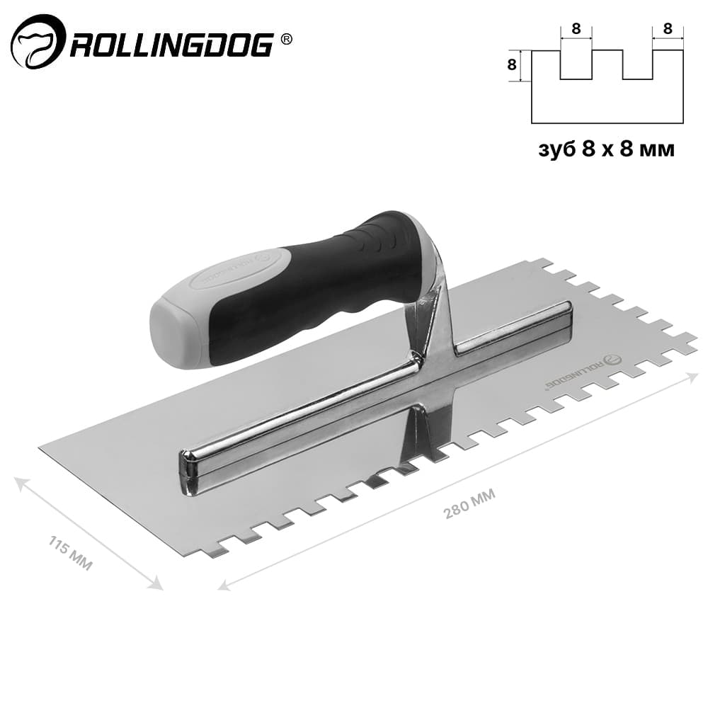 Гребенка Rollingdog 280*115мм, зуб 8мм, серия Professional, арт.50102