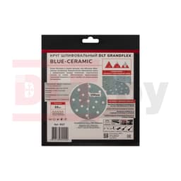 Круг шлифовальный DLT GrandFlex BLUE-CERAMIC, P40, 150мм, 10шт, (на бумаге, керамика и оксид алюминия), арт.3027 - фото 4