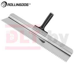 Шпатель зубчатый Rollingdog 600мм, загнутое лезвие, зуб 6мм, резьба, серия Elite, арт.50558