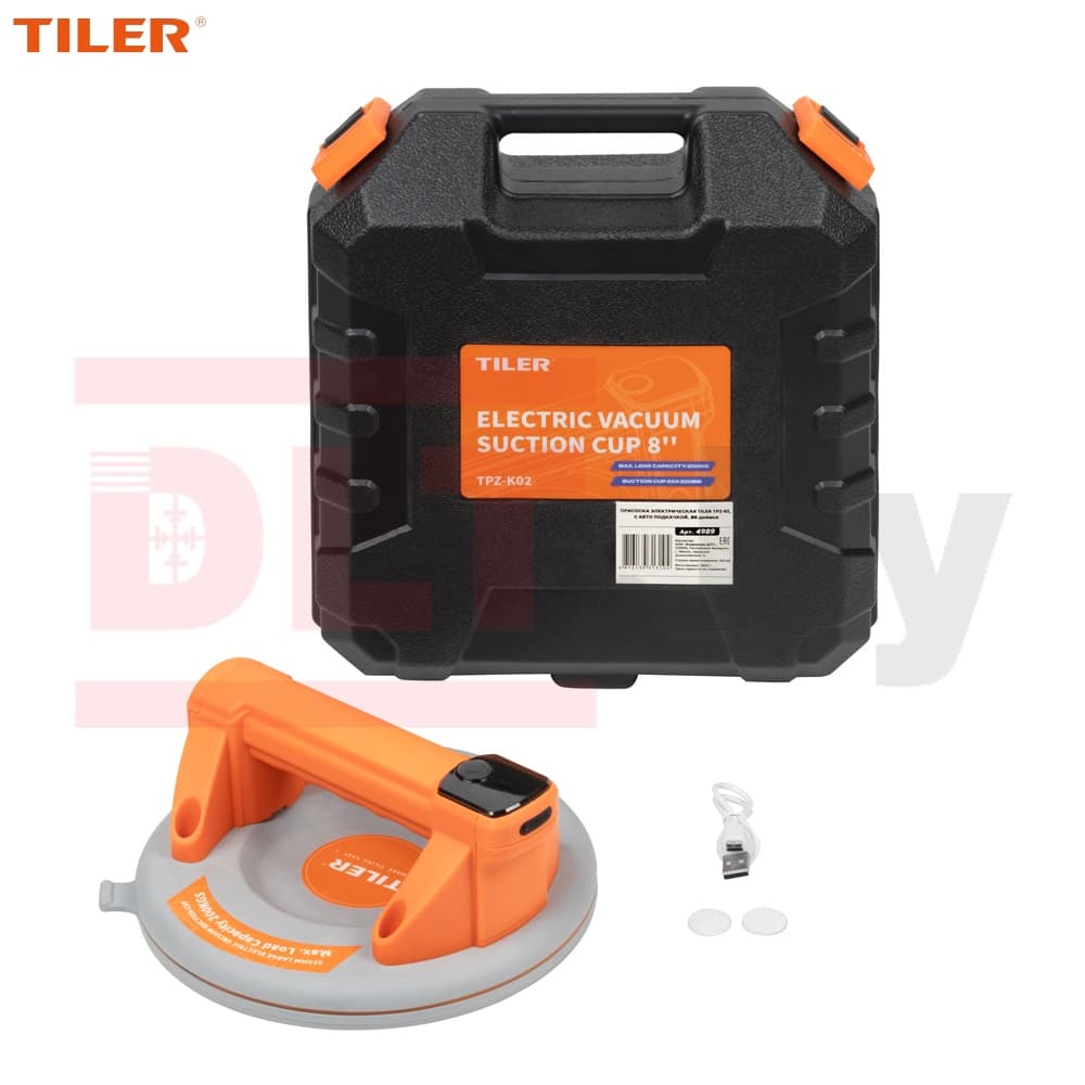 Электрическая присоска Tiler TPZ-02, с АВТО подкачкой, Ø8 дюймов, арт. 4989