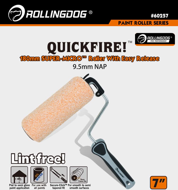 Валик Rollingdog 180мм, ворс 9.5мм, для бюгеля 8мм, микрофибра, арт.00362 - фото 7