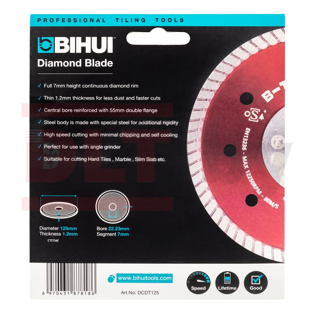 Алмазный диск BIHUI B-TURBO, 125х1,2мм, арт.DCDT125 - фото 6