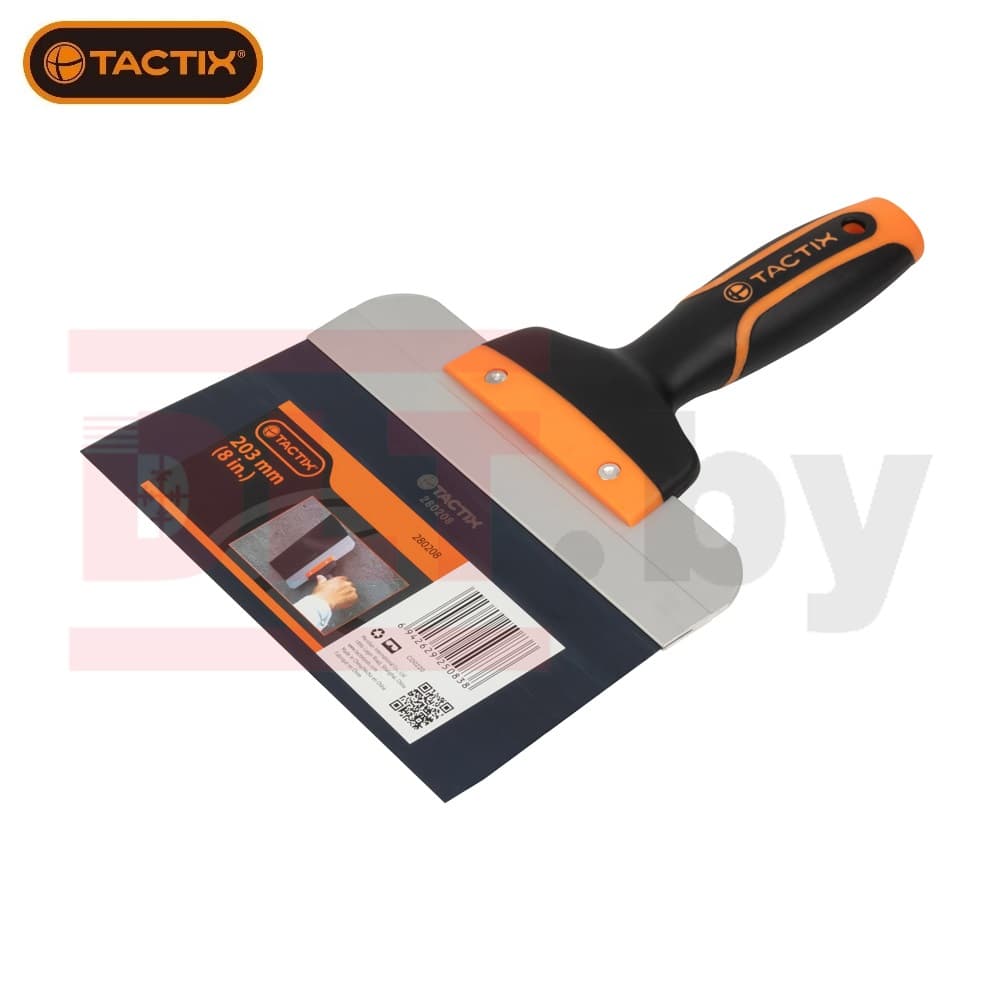 Шпатель малярный TACTIX, 200мм, воронёная сталь, арт.280208