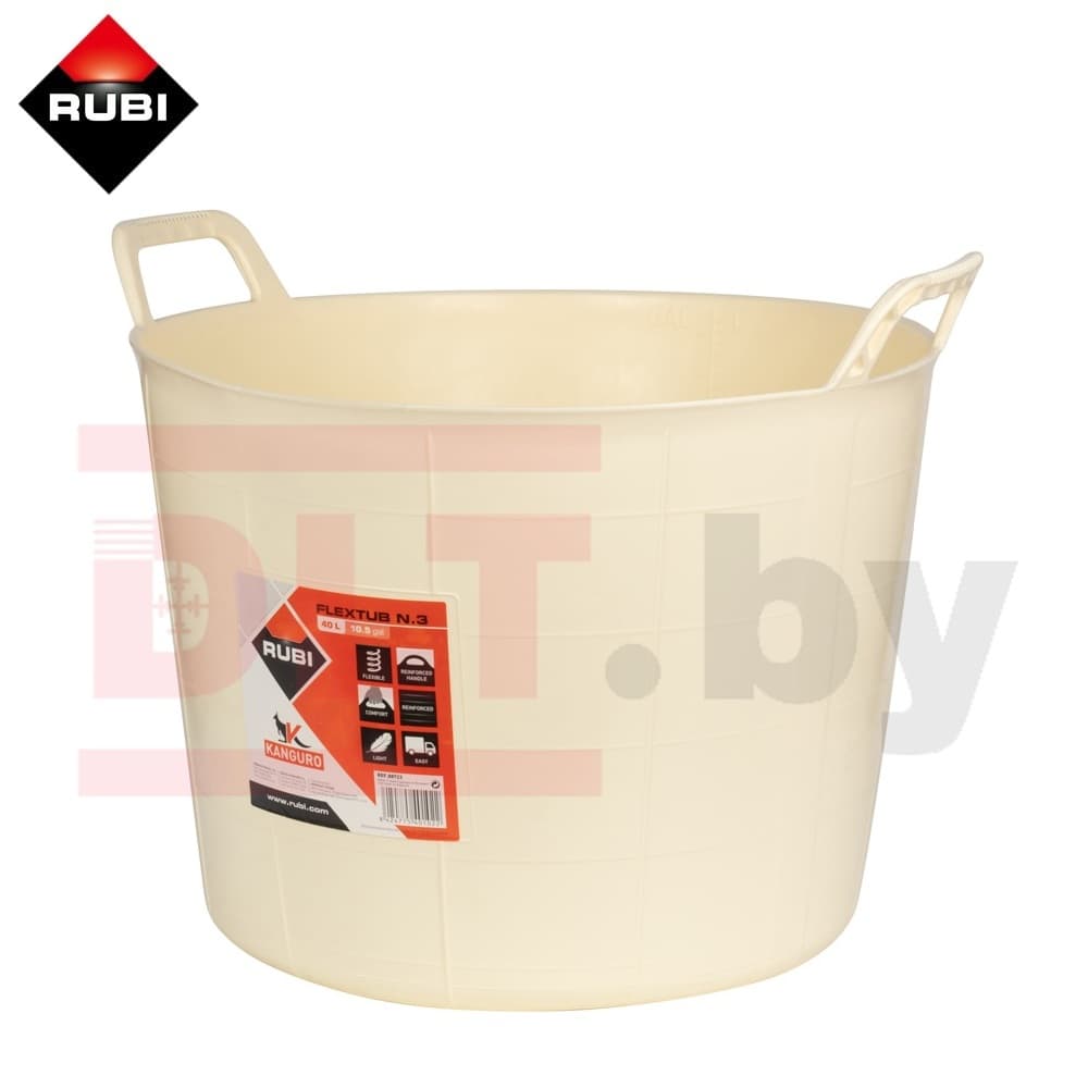 Ведро строительное гибкое RUBI (кремовое), 40л, арт.88723