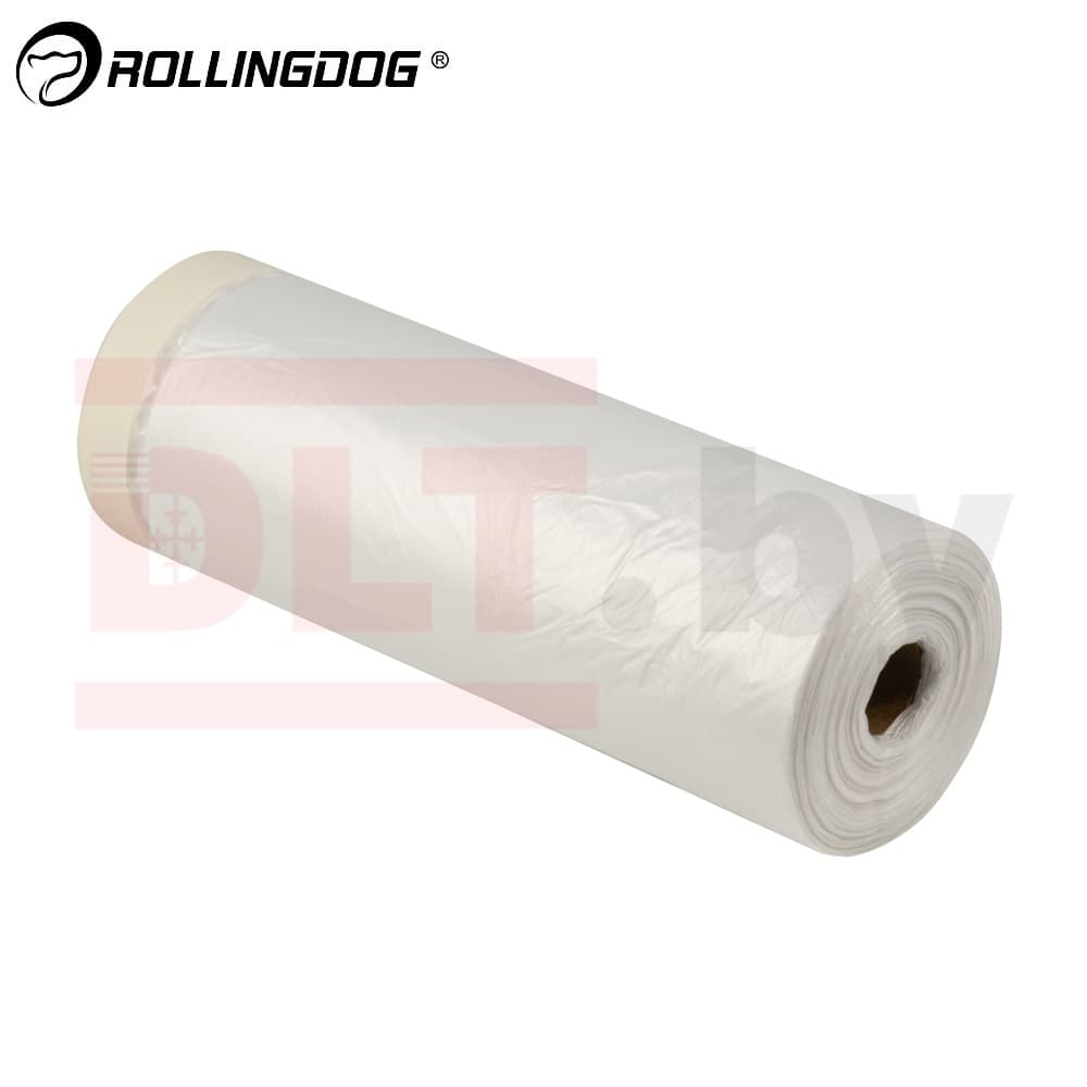 Укрывное полотно на малярной ленте Rollingdog Masking Film 8мкм, 110см*30м, арт.80499