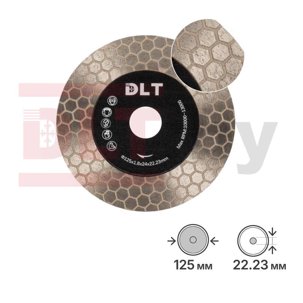 Алмазный диск для заусовки плитки под 45°, 9plitok&amp;amp;DLT №2, 125мм, арт.1173