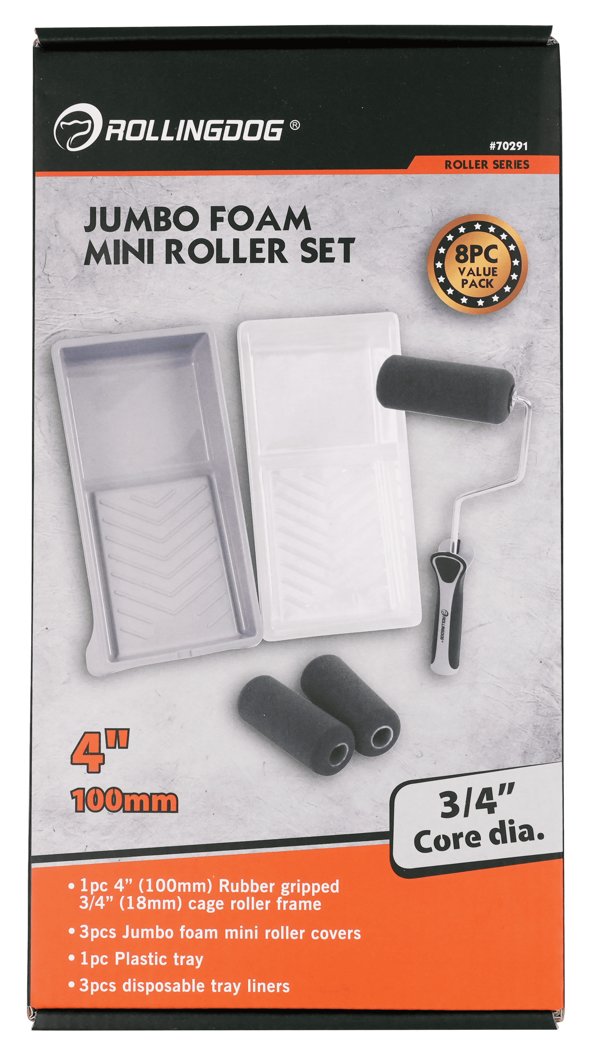 Набор малярный Rollingdog GLOSS-KING  (8 предметов) резьба, серия Professional, арт.70291 - фото 14