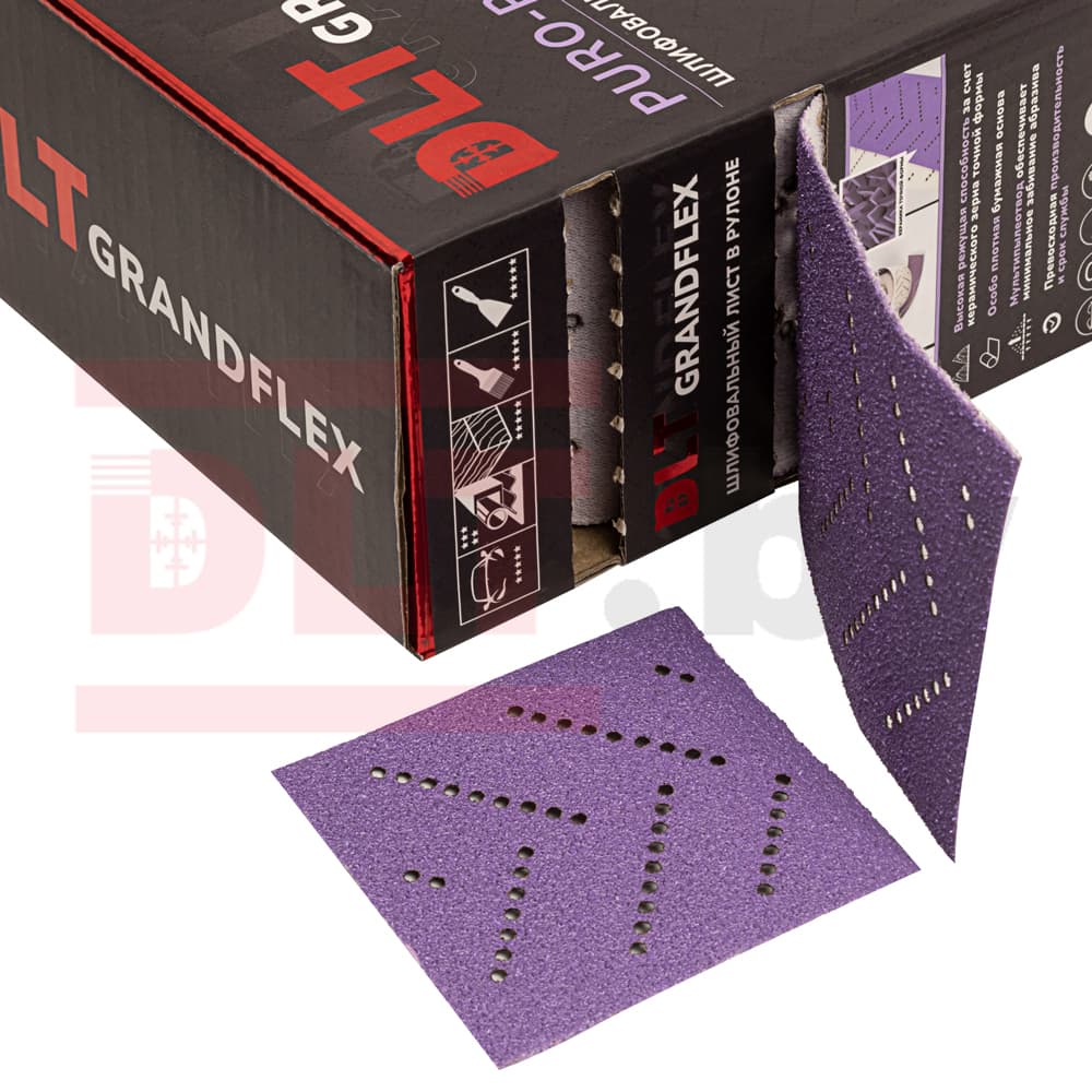 Шлифовальный лист в рулоне DLT GrandFlex PURO-ROLL, P80, 70мм*12м, (керамика точной формы), арт.3019 - фото 5