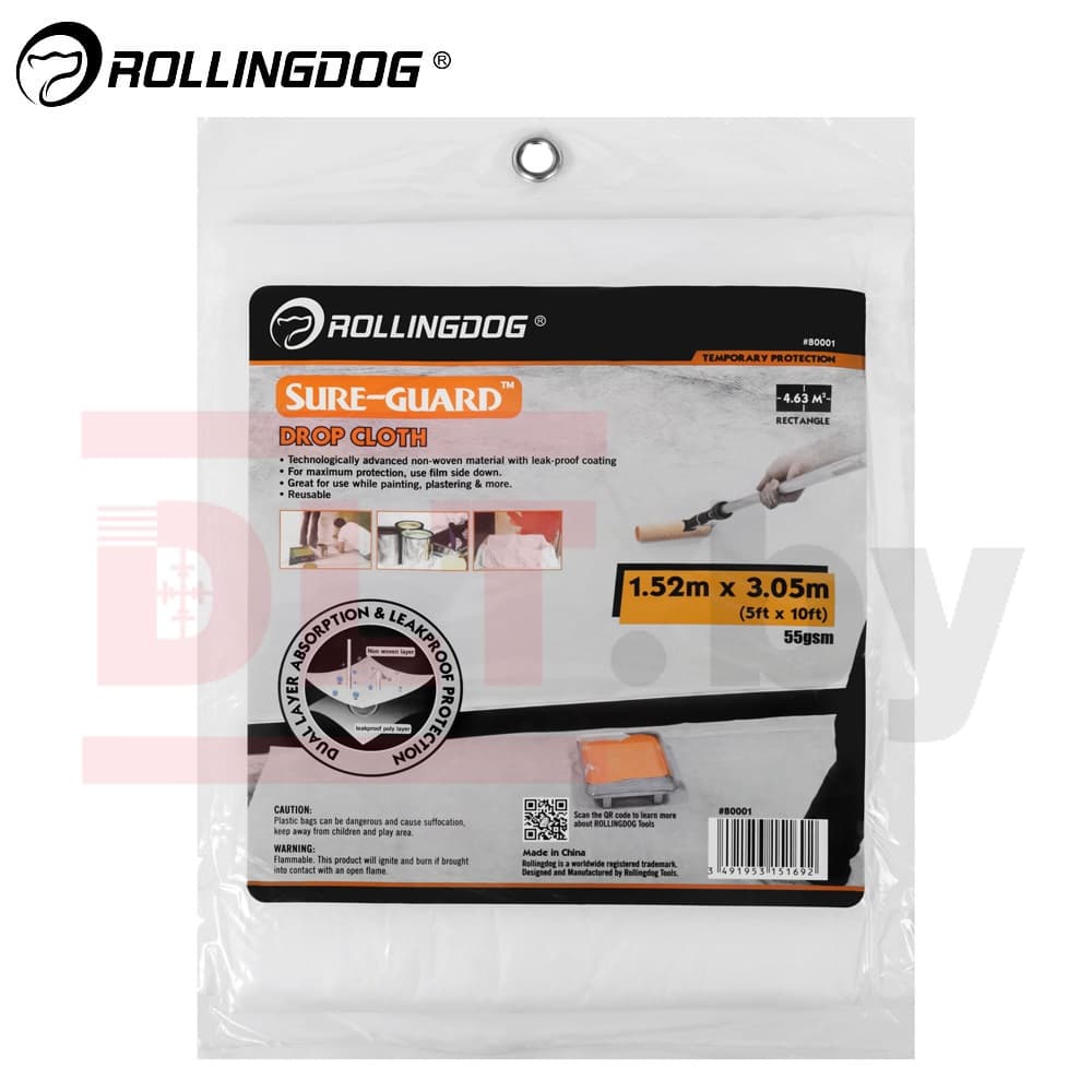 Укрывное полотно Rollingdog SURE-GUARD 55 г/м², 152*305см, арт.80001
